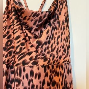 Animal print slip dress